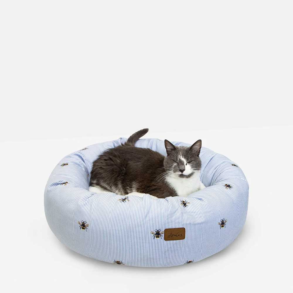 Joules Bee Ticking Doughnut Cat Bed